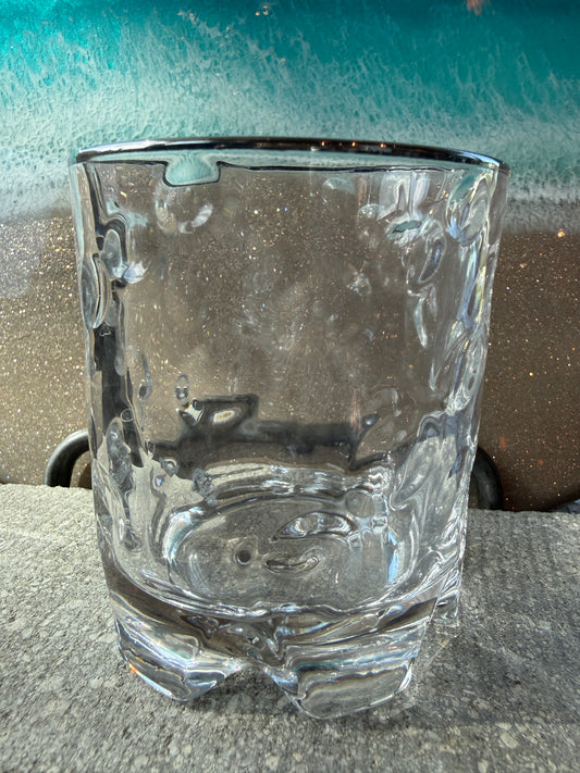 Spinning Whiskey Glass - Clear Dots