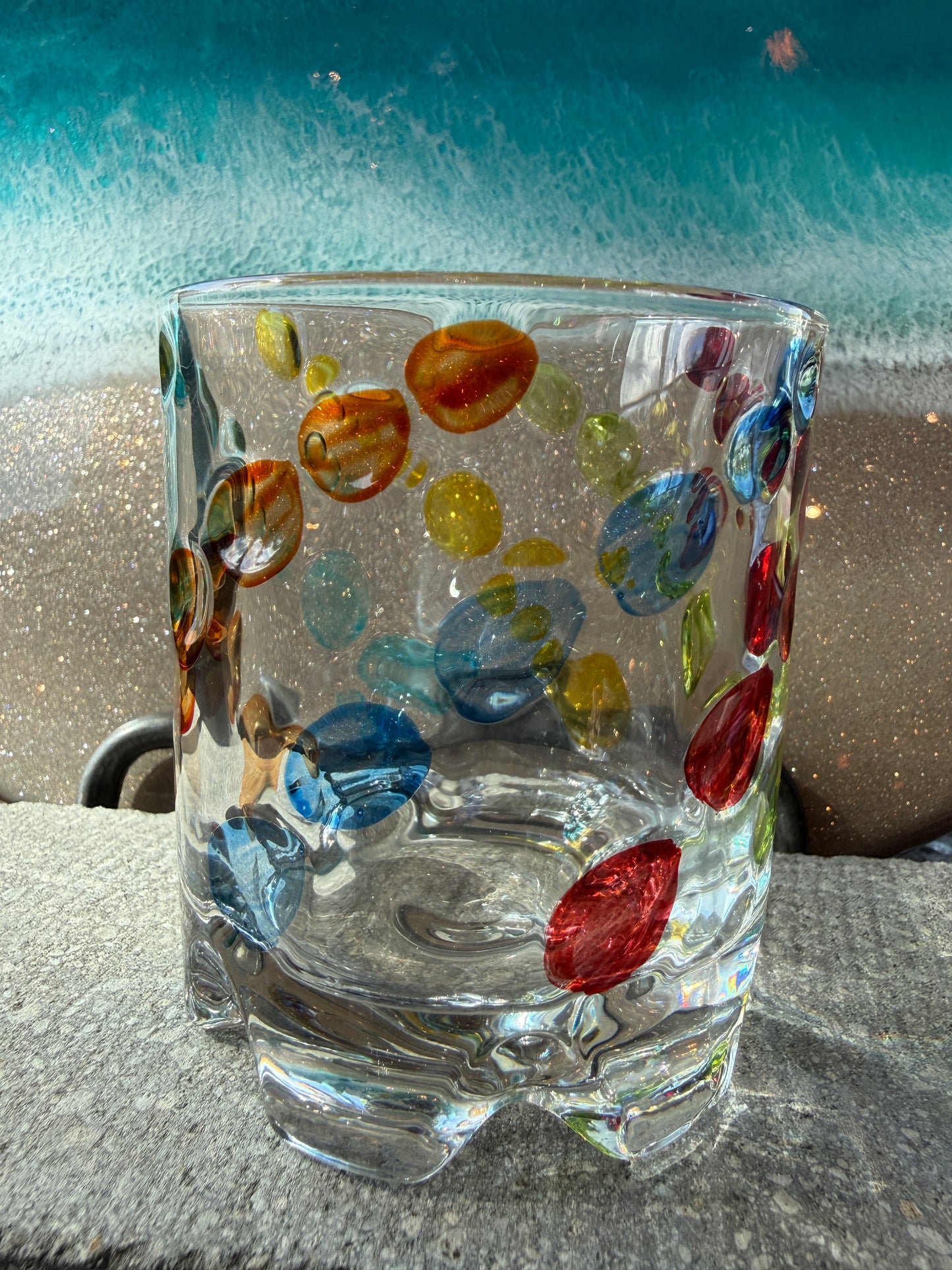 Spinning Whiskey Glass - Color Dots