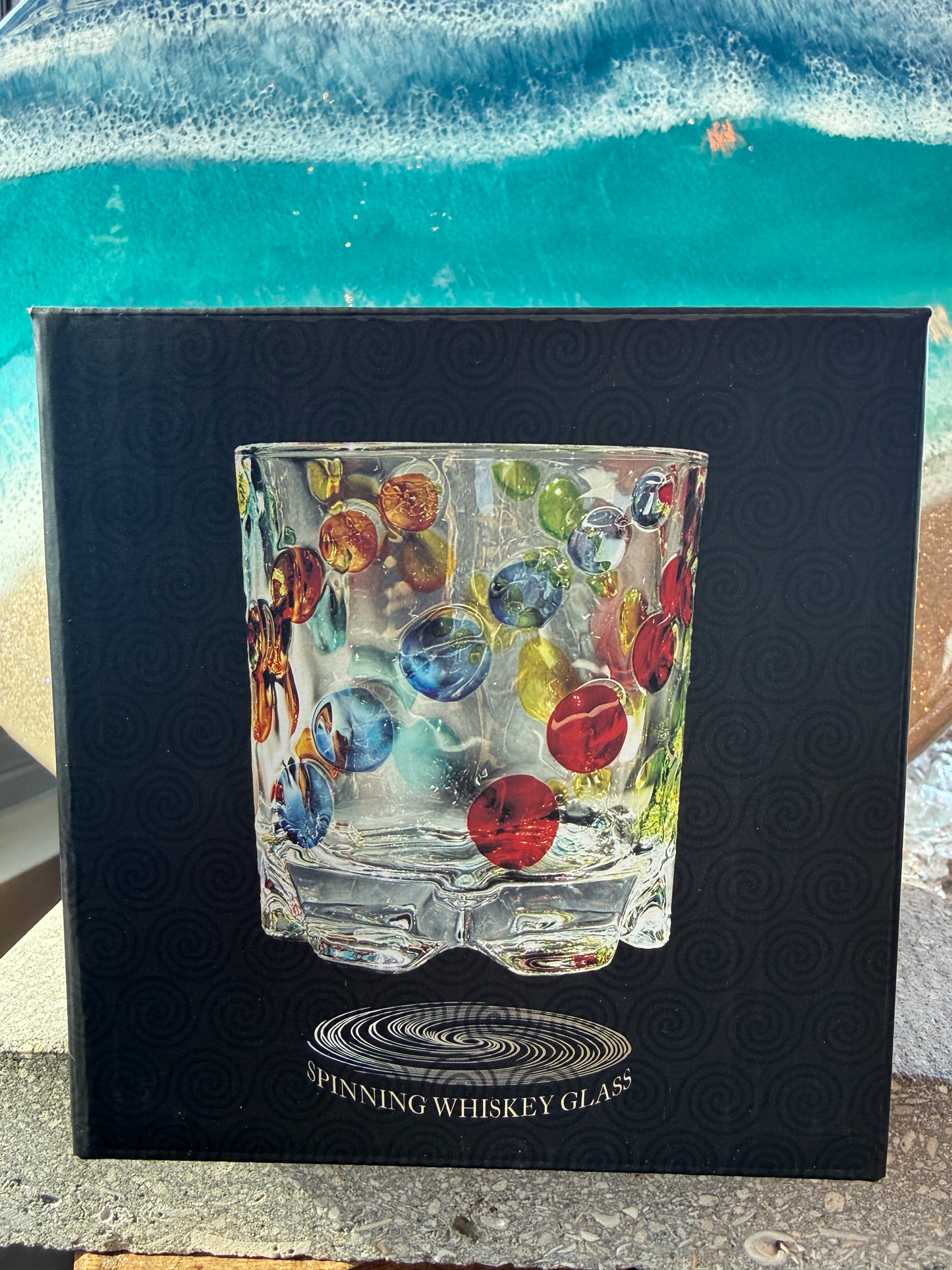 Spinning Whiskey Glass - Color Dots